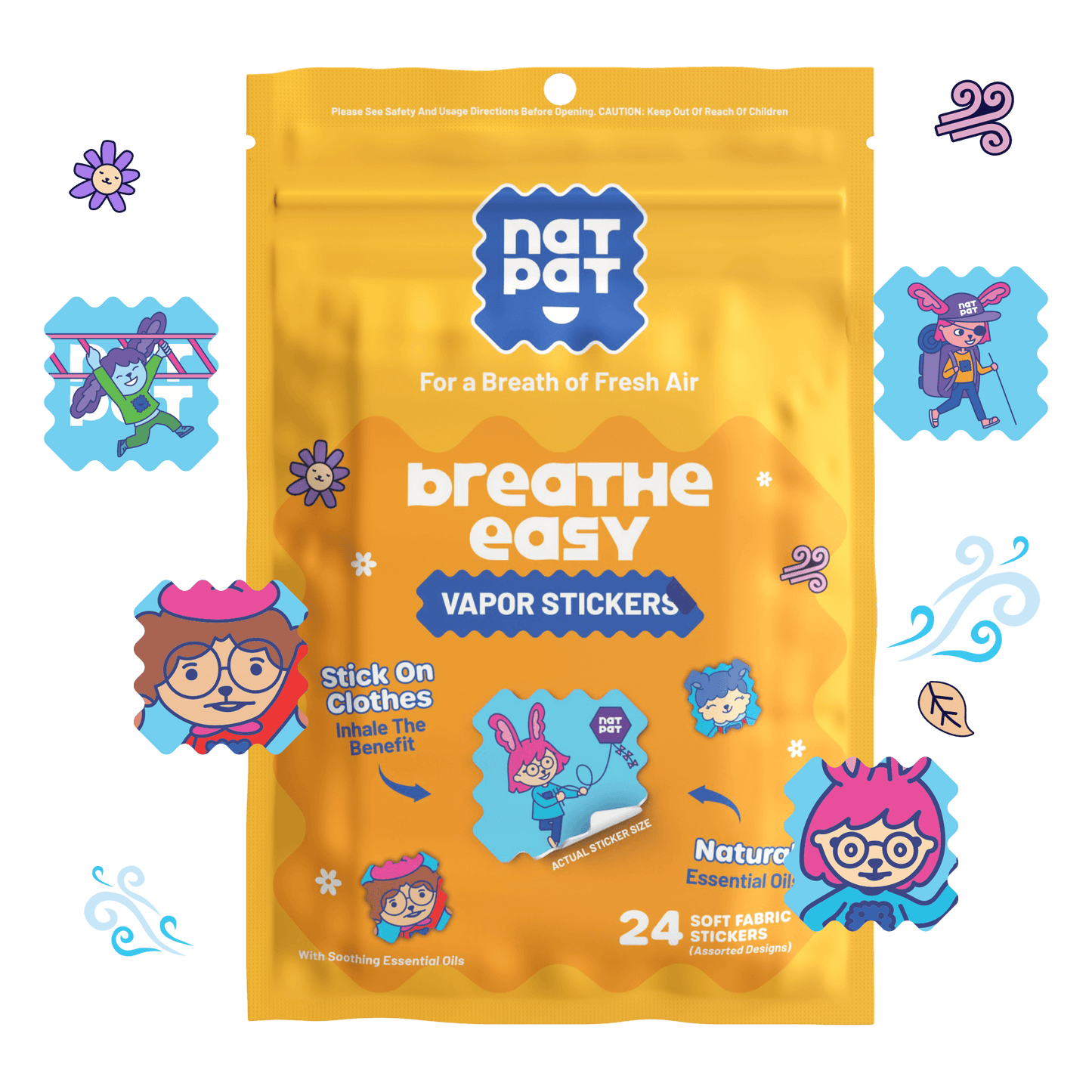 StuffyPatch - Breath Easy Stickers